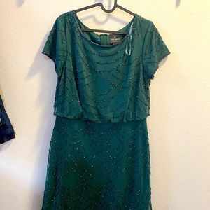 Short Sleeve Blouson Beaded Gown